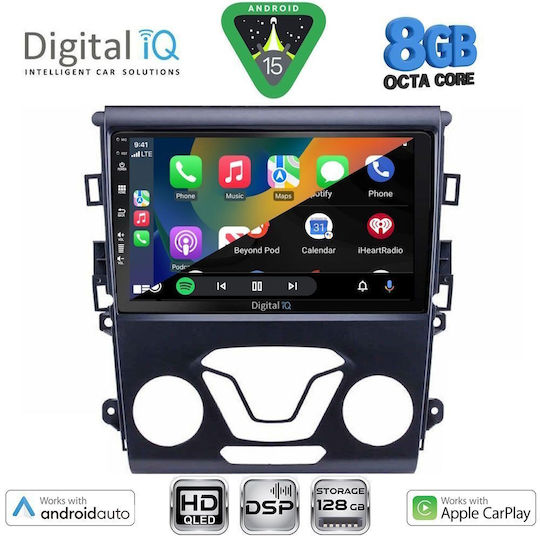 Digital IQ Auto-Audiosystem Für Ford Mondeo 2014-2023 Mit A/C Bluetooth USB Eingebautes Wi-Fi GPS Apple CarPlay Android Auto Mit Touchscreen 9 Zoll