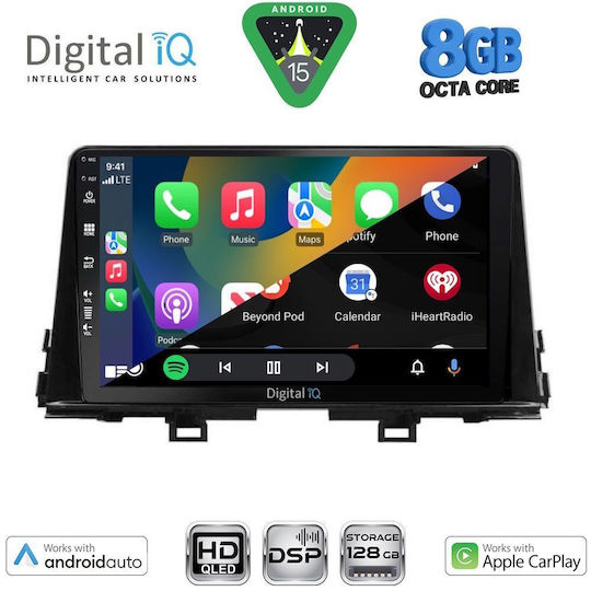 Digital IQ Auto-Audiosystem für Kia Picanto 2017-2021 Bluetooth USB Eingebautes Wi-Fi GPS Apple CarPlay Android Auto mit 9 Zoll Touchscreen