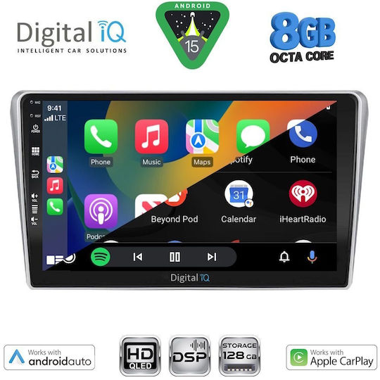 Digital IQ Auto-Audiosystem für Toyota Avensis 2003-2009 Bluetooth USB Eingebautes Wi-Fi GPS Apple CarPlay Android Auto mit 9 Zoll Touchscreen