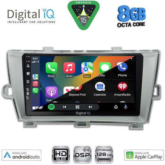 Digital IQ Auto-Audiosystem Für Toyota Prius 2009-2015 Bluetooth USB Eingebautes Wi-Fi GPS Apple CarPlay Android Auto Mit Touchscreen 9 Zoll