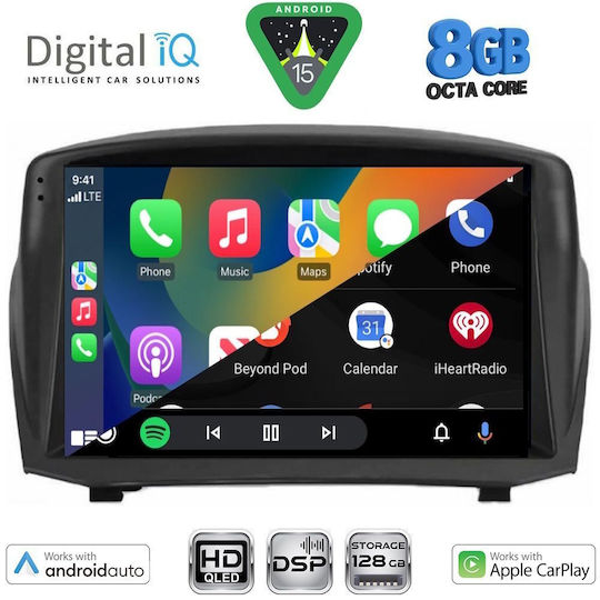 Digital IQ Auto-Audiosysteme für Ford Fiesta 2008-2017 (Bluetooth/USB/Eingebautes Wi-Fi / 3G/GPS/Apple CarPlay/Android Auto) mit Touchscreen 9 Zoll