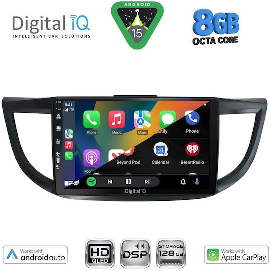 Digital IQ Auto-Audiosystem für Honda CR-V 2013-2017 mit Touchscreen 10" Bluetooth USB Wi-Fi GPS Apple CarPlay Android Auto