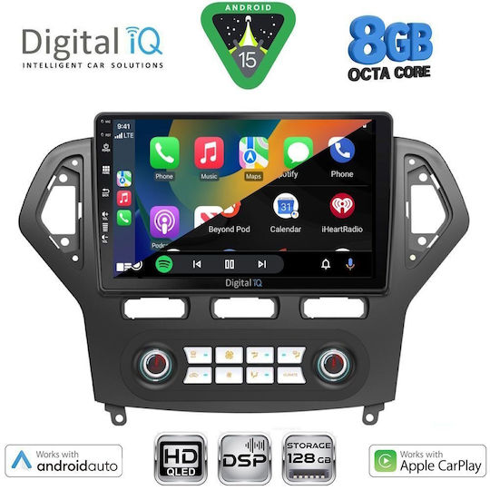 Digital IQ Auto-Audiosystem für Ford Mondeo 2007-2011 mit Klima (Bluetooth/USB/Eingebautes Wi-Fi / GPS / Apple CarPlay / Android Auto) mit Touchscreen 10"