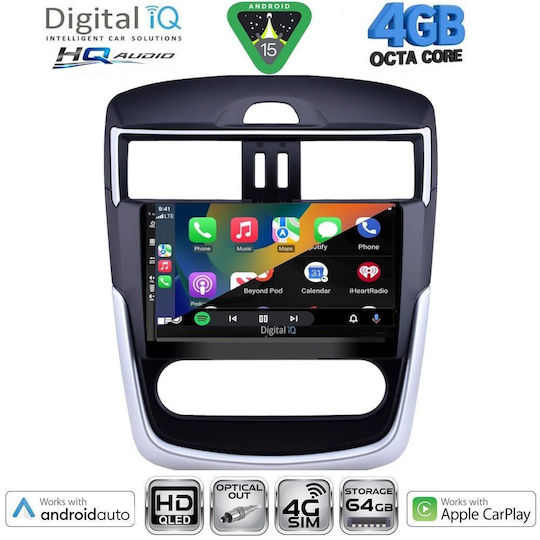 Digital IQ Ηχοσύστημα Αυτοκινήτου για Nissan Tiida 2013-2023 με Clima (Bluetooth/USB/WiFi/GPS/Apple-Carplay/Android-Auto) με Οθόνη Αφής 9"