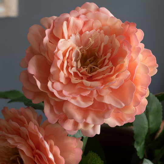 Изкуствено Декоративно Клон Peony Коралов 98см Artekko