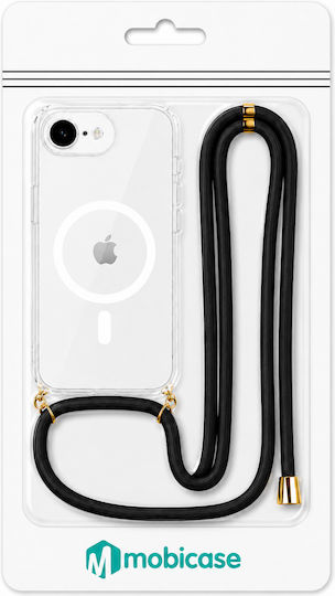 Θήκη Σιλικόνης Κορδόνι Μάυρο Iphone 13 Διάφανη Magline
