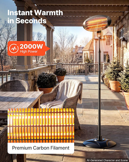 Încălzitor Sobă Electrică Cu Infraroșu Cuarț Cu Putere 2kW