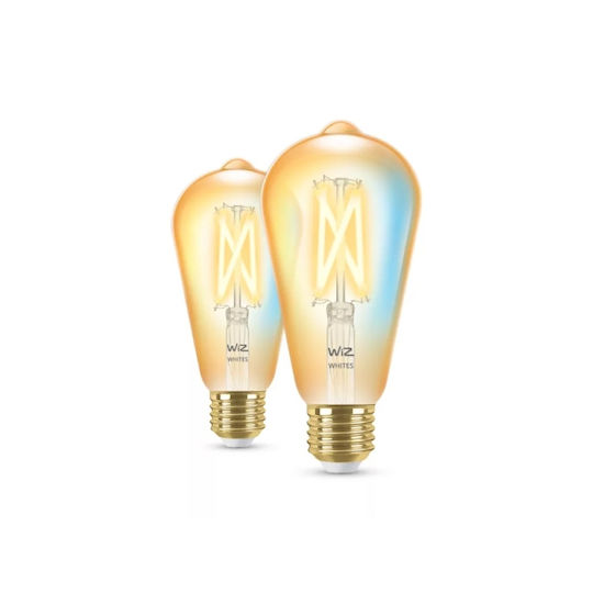 WiZ Smart Λάμπες LED 7W για Ντουί E27 και Σχήμα ST64 640lm 2τμχ