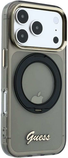 Guess Iphone 18 Pro Max Iphone 17 Pro Max Kunststoffhülle Magsafe Rahmen Silikon Ring Stand 360 Vollschutz Metall Logo Schwarz