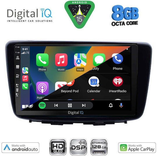 Digital IQ Car Audio System for Suzuki Baleno 2016-2022 Bluetooth USB Wi-Fi GPS Apple CarPlay Android Auto with 9 Inch Touch Screen DIGITAL IQ BXF 18672 CPAA
