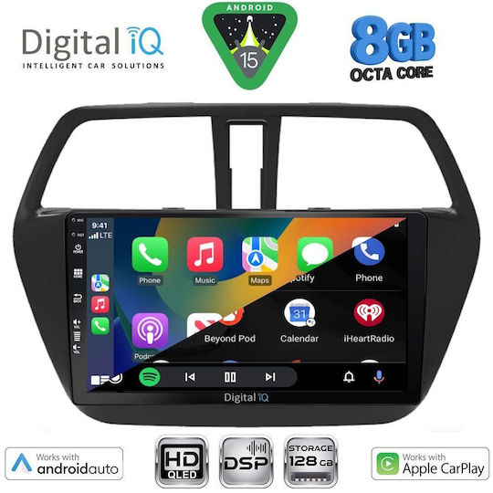 Digital IQ Car Audio System for Suzuki SX4 S-Cross 2014-2021 Bluetooth USB Wi-Fi GPS Apple CarPlay Android Auto with 9 Inch Touch Screen DIGITAL IQ BXF 18689 CPAA