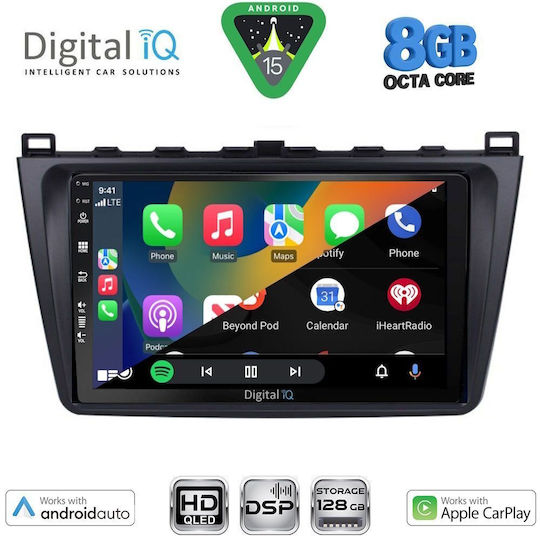 Digital IQ Auto-Audiosystem Für Mazda 6 2008-2012 Bluetooth USB Eingebautes Wi-Fi GPS Apple CarPlay Android Auto Mit 9 Zoll Touchscreen
