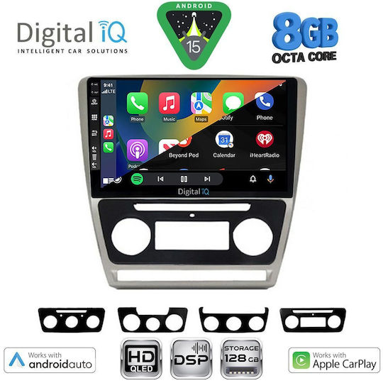 Digital IQ Auto-Audiosystem Für Skoda Octavia 2005-2012 Bluetooth USB Eingebautes Wi-Fi GPS Apple CarPlay Android Auto Mit Touchscreen 10 Digital IQ BXF 18595SL_CPAA