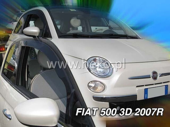 Heko Set of Windbreakers Front Car Dark Fime for Fiat 500 2pcs