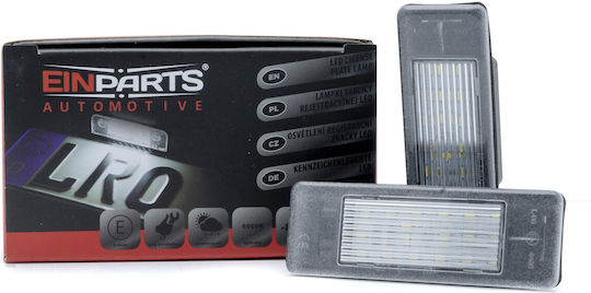 Einparts LED License Plate Lights Peugeot 106 Citroen Berlingo 2 Pieces