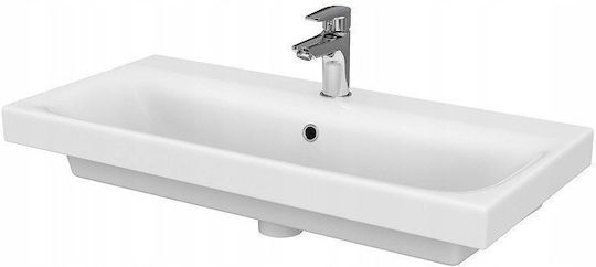 Cersanit Einbau Badezimmerwaschbecken Keramik mit Wasserhahn 80x38cm Cersanit Moduo Waschbecken für Möbel 80x38cm Cersanit Einbau Badezimmerwaschbecken Keramik mit Wasserhahn 80x38cm Cersanit Moduo Waschbecken für Möbel 80x38cm