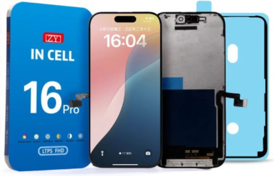 Ersatzbildschirm für iPhone 16 Pro Incell Schwarz