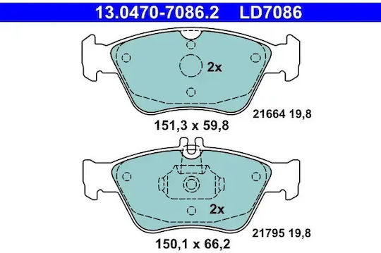 Plăcuțe de frână Mercedes-benz C-class W202 Ate 13047070862