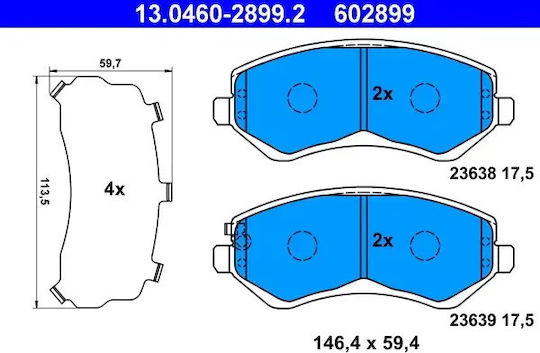Placute de frana Chrysler Voyager IV RG RS ATE 13046028992