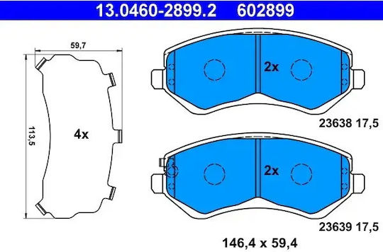 Placute de frana Chrysler Voyager IV RG RS ATE 13046028992