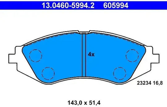 Plăcuțe de frână Daewoo Lanos Klat Ate 13046059942
