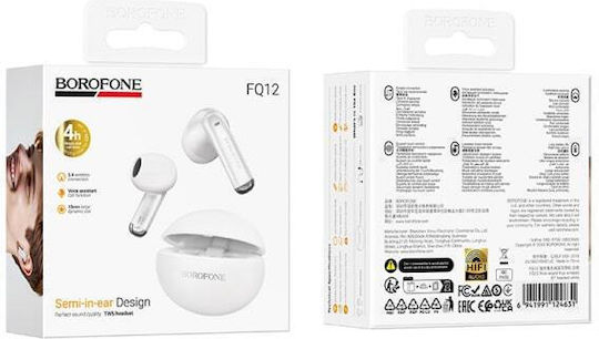 FQ12 Earbud Bluetooth Handsfree Ακουστικά με Θήκη Φόρτισης Λευκά