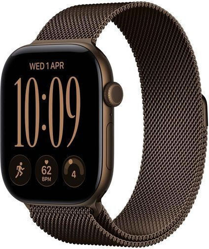 Apple Watch Series 12 Aluminum 42mm Waterproof with Heart Rate Monitor (Dark Bronze Aluminum with Dark Bronze Milanese Loop)