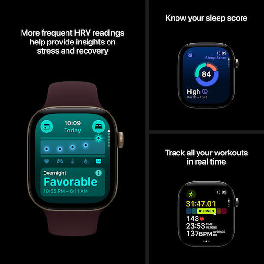 Watch Series 12 Aluminium 42mm Waterproof with Heart Rate Monitor (Dark Bronze Aluminium with Olive Sport Band - S/M)