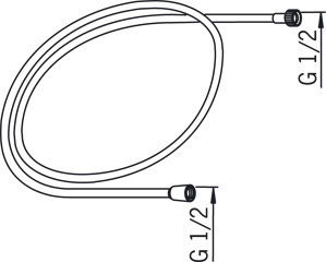 Oras Furtun De Dus 150cm Argintiu