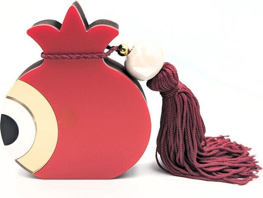 Grekas Home Tabletop New Year's Lucky Charm Red Burner Made of Plexiglass 9.5cm