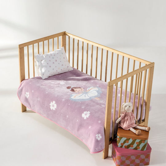 Kentia Cot Velvet Lilac Baby Blanket 100x140cm