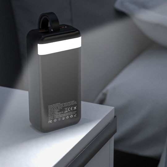 Wozinsky W8-W Външна батерия 30000mAh 30W с 2 USB-A изходни порта и USB-C изходен порт Черен