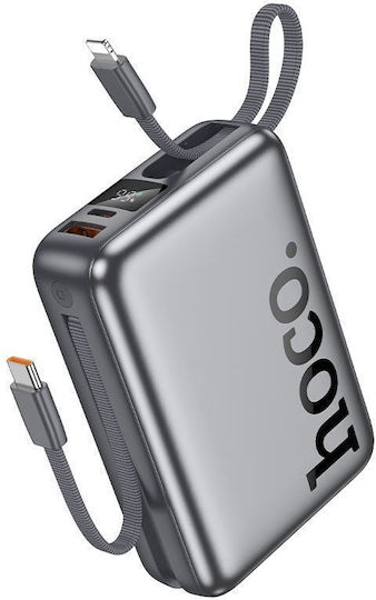 Hoco Q39 Външна батерия 20000mAh 22.5W с USB-A и USB-C порт Power Delivery / Quick Charge Сив