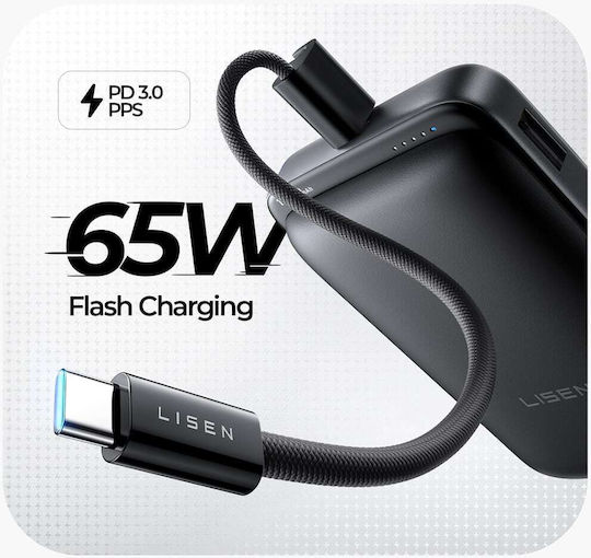 Lisen P604 Qi2 Power Bank 10000mAh 65W Schwarzes