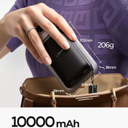 Lisen P604 Qi2 Power Bank 10000mAh 65W Schwarzes