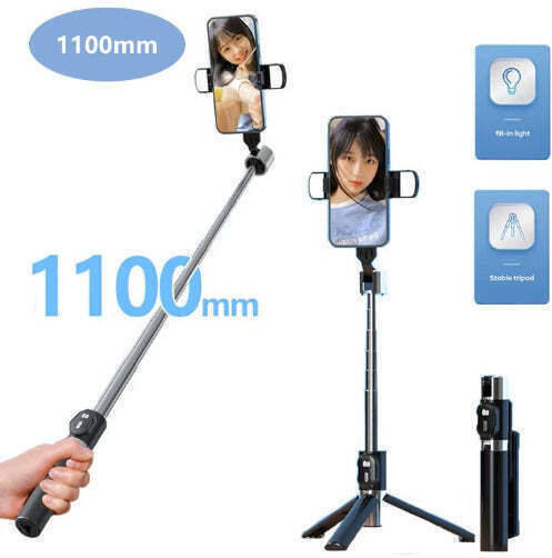 P60 Plus Selfie Stick Τρίποδο Κινητού Bluetooth Μαύρο