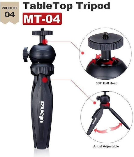 Ulanzi Phone Vlogging Super Extension Tripod Handle Outfit 3 με Φωτισμό Μαύρο