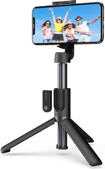 Devia Multifunctional Selfie Stick Cell Phone Tripod Bluetooth Black