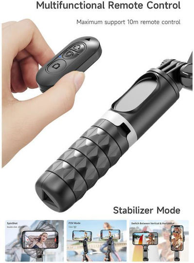 Devia Life Creation Q18 Selfie Stick Cell Phone Tripod Bluetooth Black