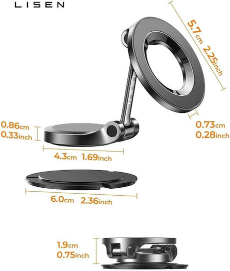 Lisen Suport Auto pentru Telefon cu Magnet MagSafe Negru