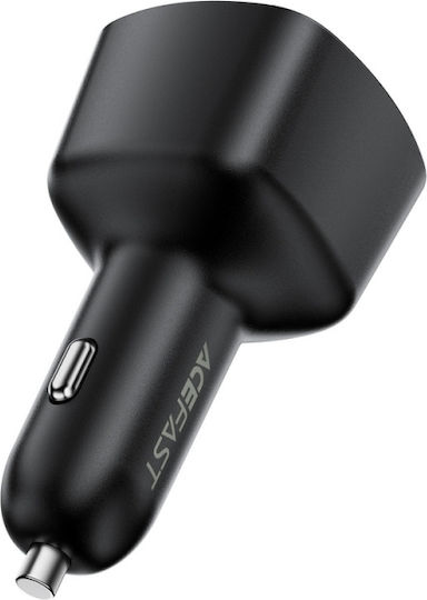 Acefast Car Charger 200W 5A Fast Charging with Ports 1xUSB-A 2xType-C Black Colour