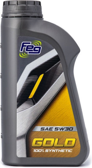 Feg Gold 100% Synthetic Synthetisch,Polyester/Cotton/Leather Autopflegeöl 5W-30 1Es