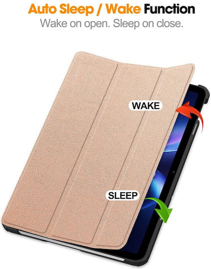 Θήκη Βιβλίο Tri-fold Βάση Στήριξης Xiaomi Redmi Pad 2 9.7 Pad 2 Se Ροζέ Χρυσαφί