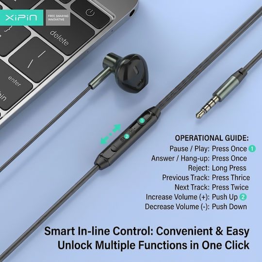 Hx-12 In-Ear Freisprecheinrichtung Kopfhörer mit Stecker 3.5mm Gray