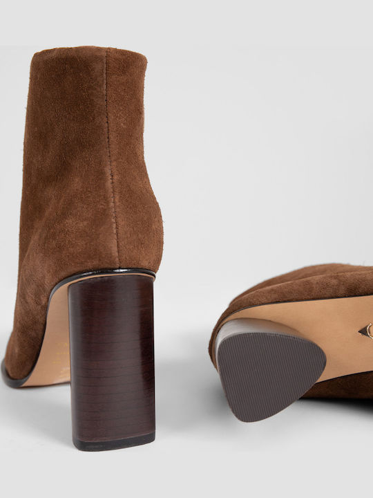 Suede Women's Ankle Boots Brown