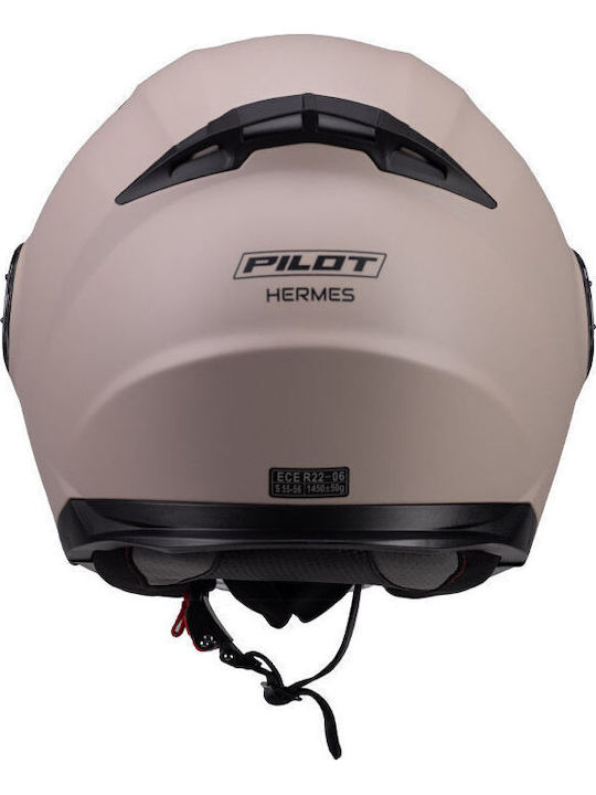 Hermes SV Moka Matt Motorcycle Helmet Jet ECE 22.06 1400gr with Sunvisor