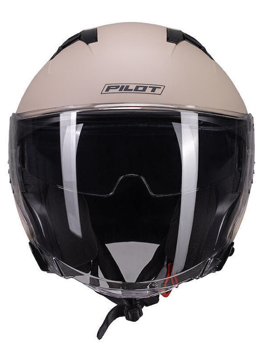 Hermes SV Moka Matt Motorcycle Helmet Jet ECE 22.06 1400gr with Sunvisor