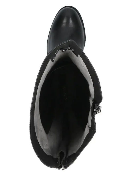 Damenstiefel mit Mittelhohem Absatz in Schwarz
