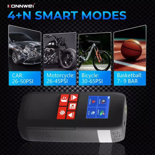 Konnwei Преносим Стартер за Батерия за Кола и Мотоциклет 10400mAh с Помпа и Стъкла 12V