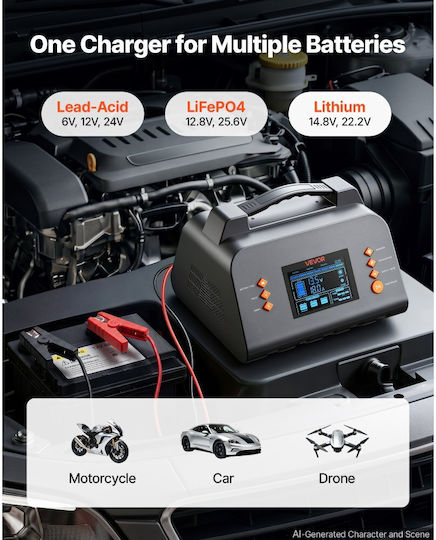 Vevor Car, Truck & Motorcycle Battery Charger 6/12/24V